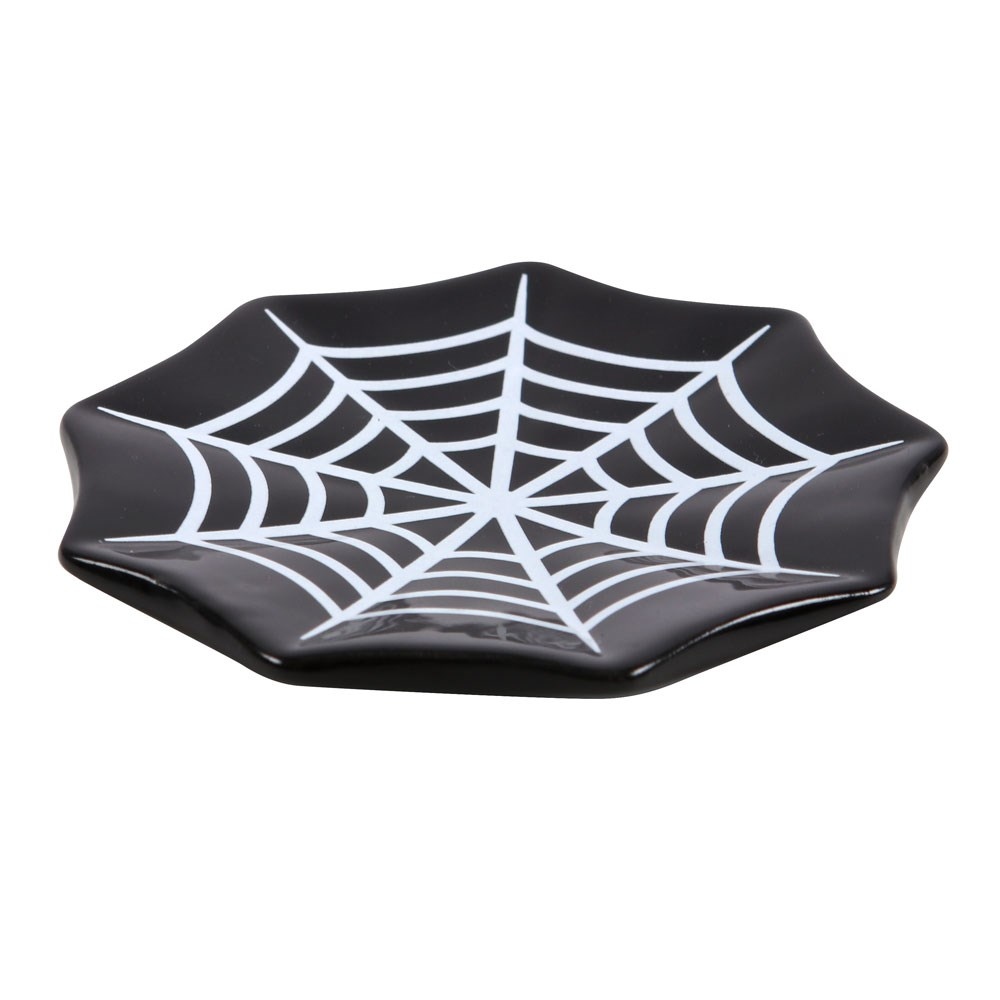 Something Different - Spiderweb Plateau à bijoux/Trinket dish - Noir/Blanc